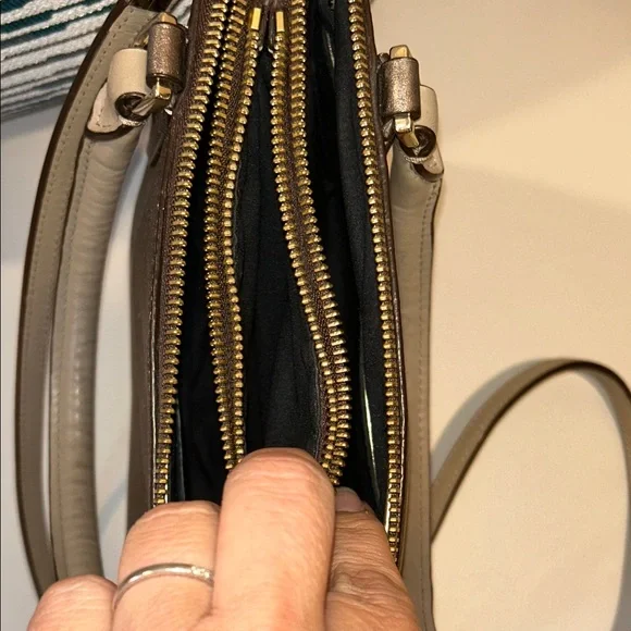 Coach Borough Leather Satchel in Metallic Bronze - Picture 8 of 12